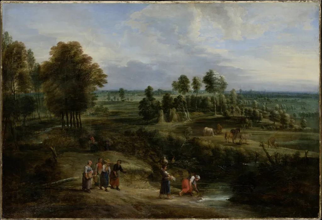 Landscape with Pastures and Clusters of Trees, by Lucas van Uden, oil, 1655