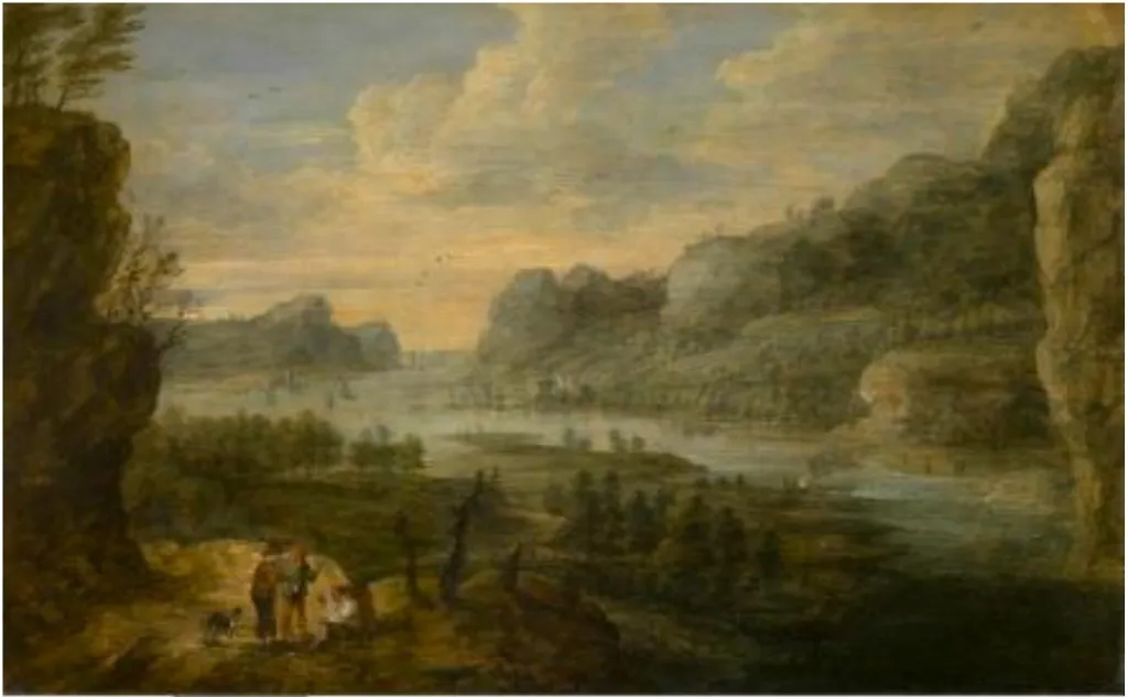 Landscape with Sunset, by Lucas van Uden, oil, 1650