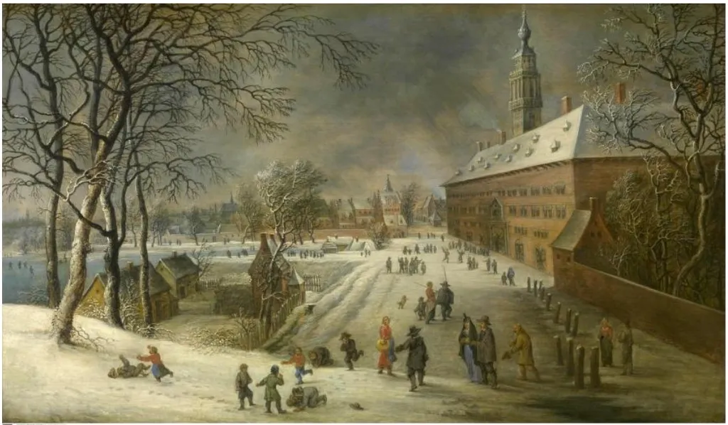 The Oosterhuis in Antwerp, by Lucas van Uden, oil, 1660