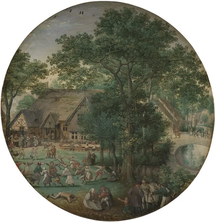 Peasant Wedding. The Wedding Dance in the open Air, by Lucas van Valckenborch, oil, 1574