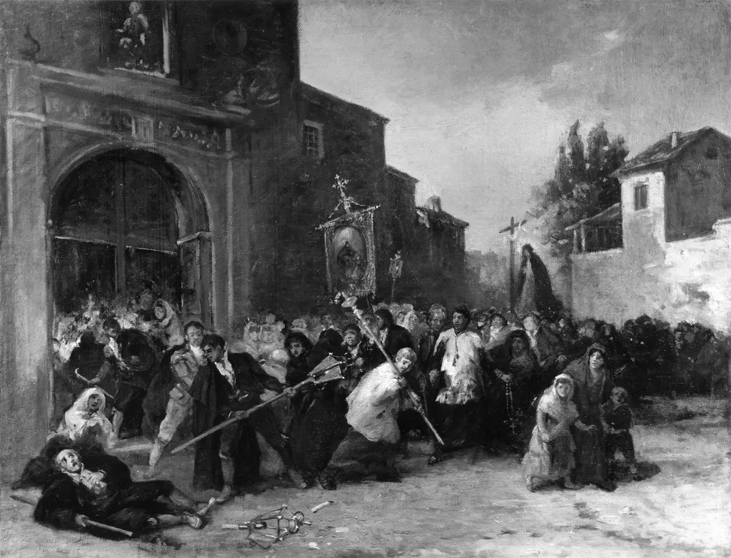 The Procession, by Lucas Velázquez, oil, 1850