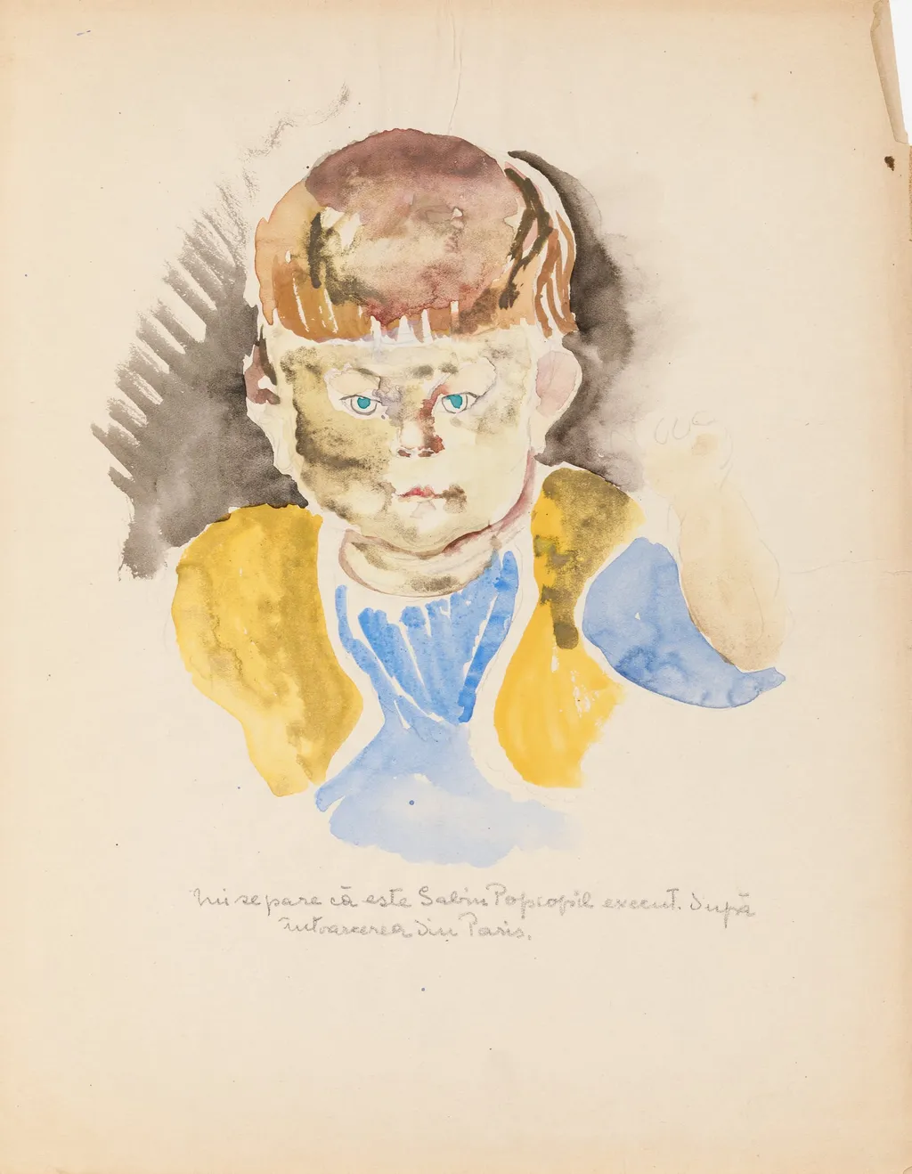 Portret de copil, by Lucia Dem-Bălăcescu, 1850