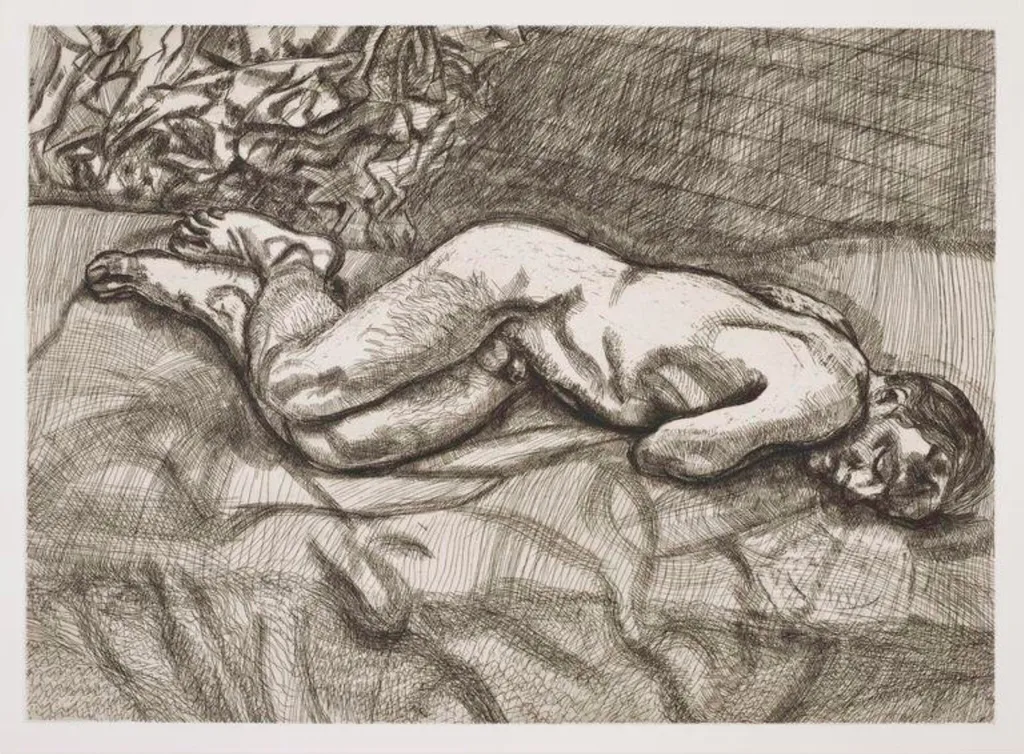 Naked Man on a Bed, by Lucian Freud, 1987