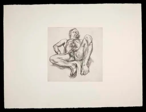 Naked Man on a Bed, by Lucian Freud