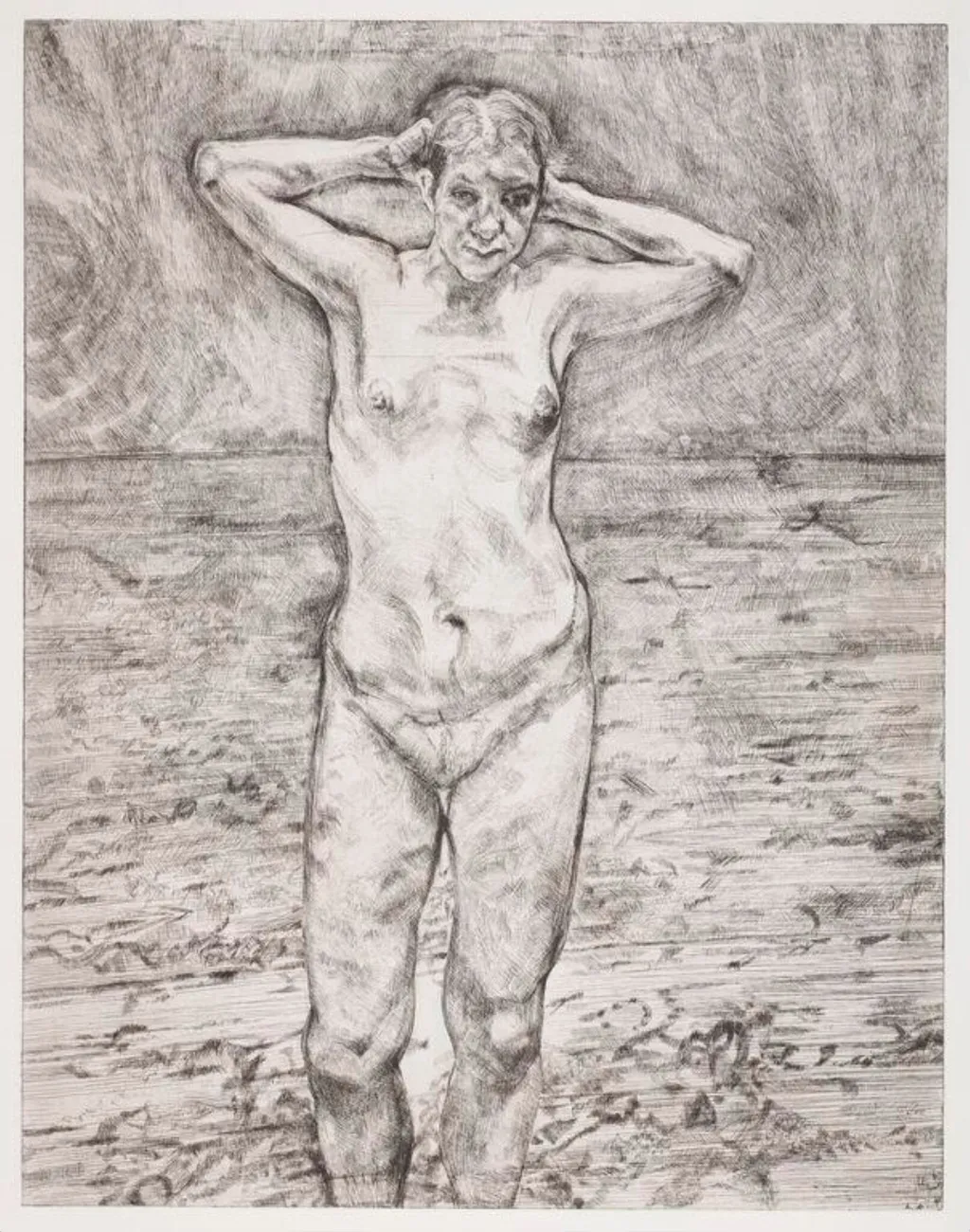 Naked Portrait Standing, by Lucian Freud, 2001