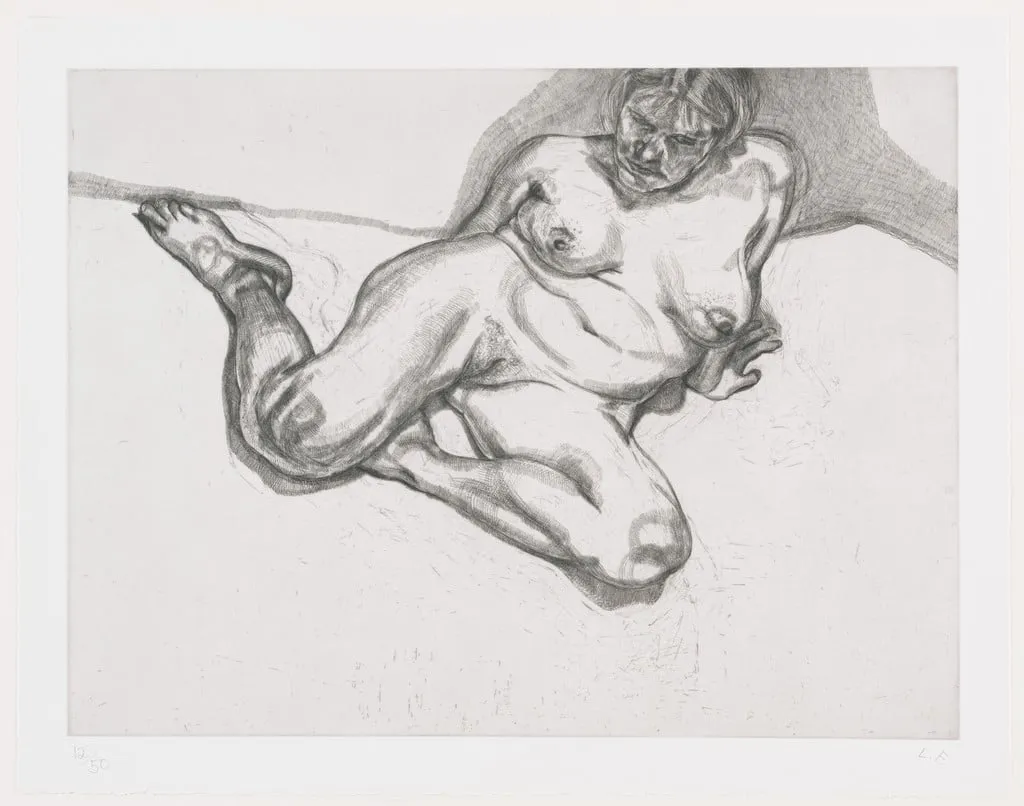Untitled, by Lucian Freud, ink, 1987