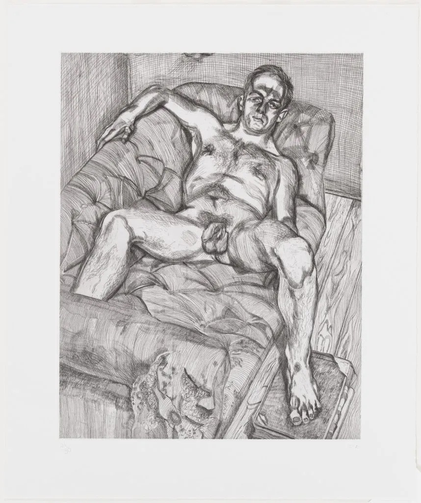 Untitled, by Lucian Freud, ink, 1985
