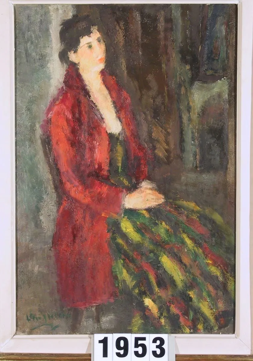 Femeie cu jachetă roșie, by Lucian Grigorescu, 1939
