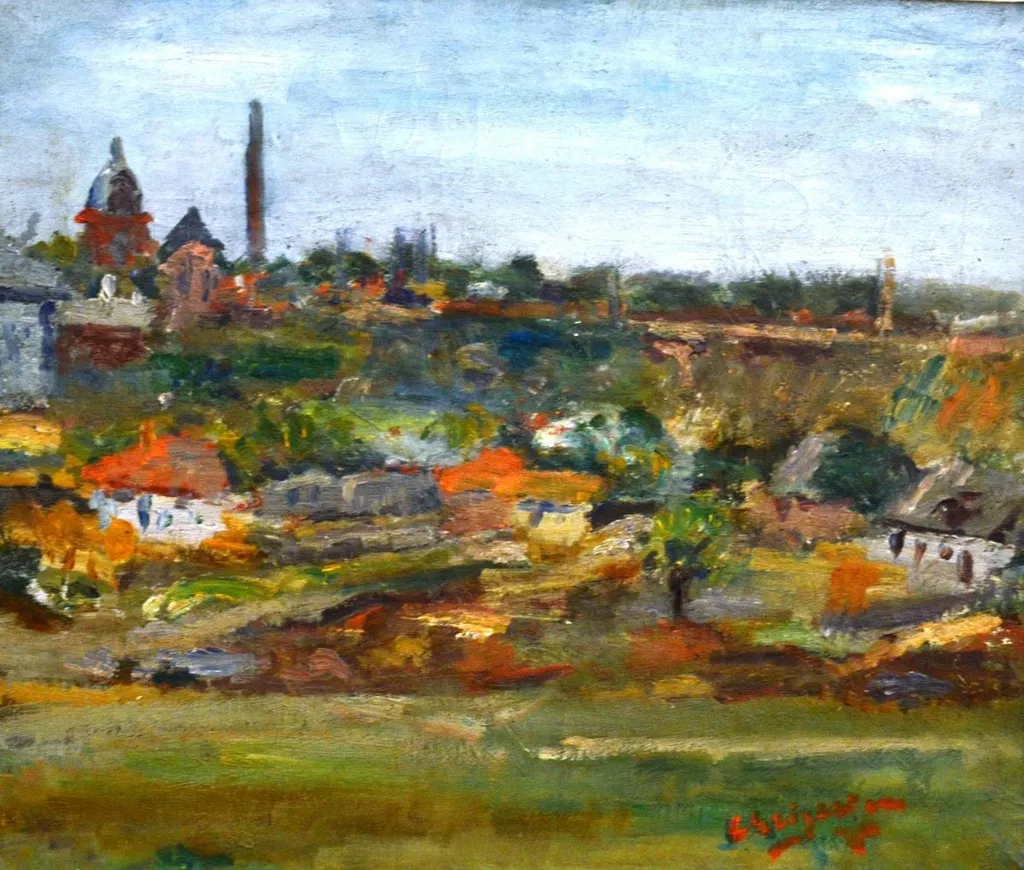 Peisaj cu fabrică, by Lucian Grigorescu, 1939
