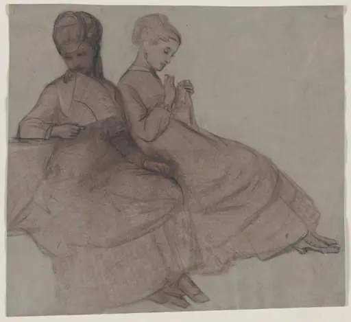 Two Young Women Seated, by Lucien Simon