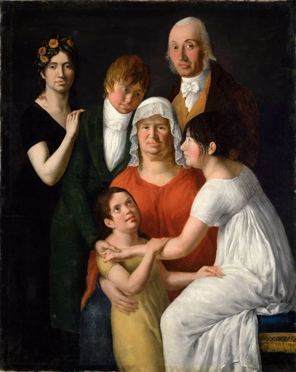 The Messageot Charve Family, by Lucile Messageot, oil, 1800