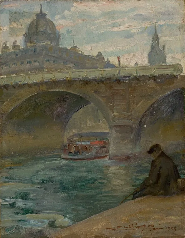 Seine River, by Lucílio de Albuquerque, oil, 1909
