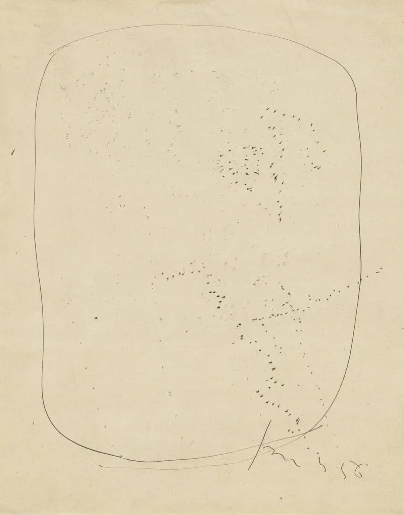Untitled, by Lucio Fontana, ink, 1956
