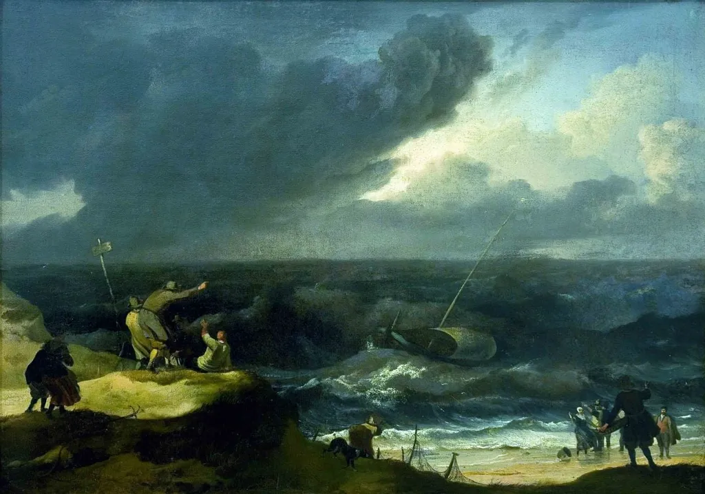 Marină, by Ludolf Backhuysen, 1677