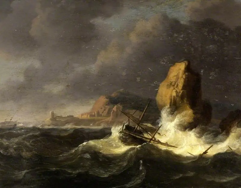 A shipwreck, by Ludolf Bakhuizen