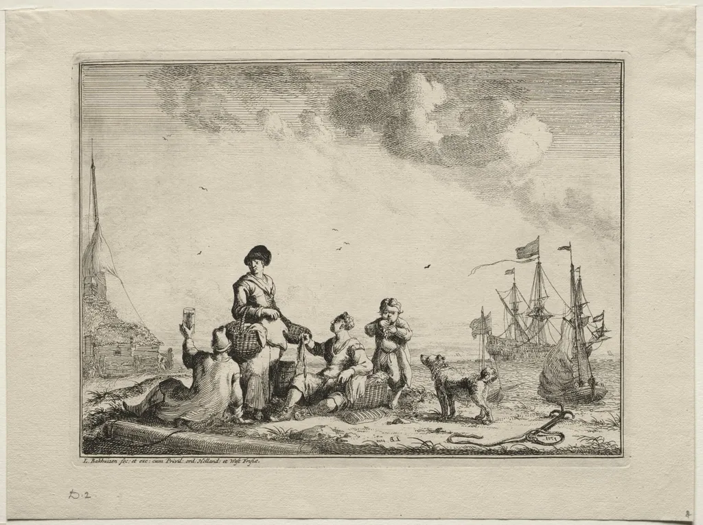 Fish Vender, by Ludolf Bakhuizen, 1701
