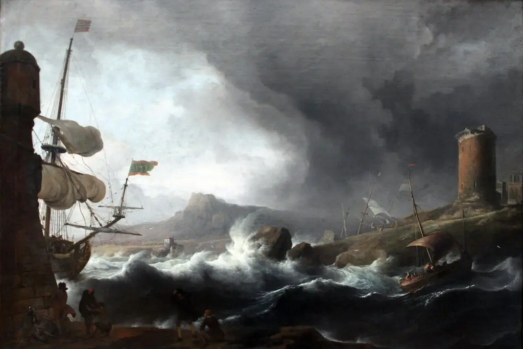 Stormy Seas on a Mountainous Coast, by Ludolf Bakhuizen