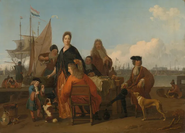 The Bakhuysen and de Hooghe Families dining at the Mosselsteiger (Mussel Pier) on the Y, Amsterdam