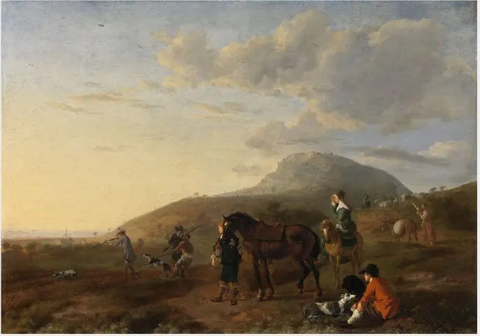 Landscape with a Shooting Party, by Ludolf de Jongh