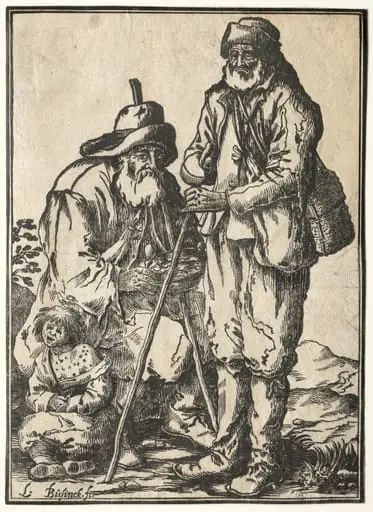 Two Beggars and Leprous Child, by Ludolph Büsinck