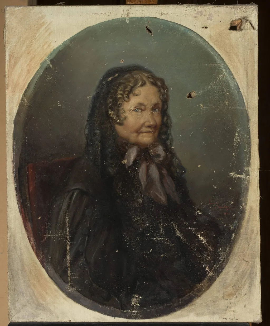 Portrait of Mrs. Sowińska, general's wife (1776–1860), by Ludomir Szpadkowski, oil, 1900