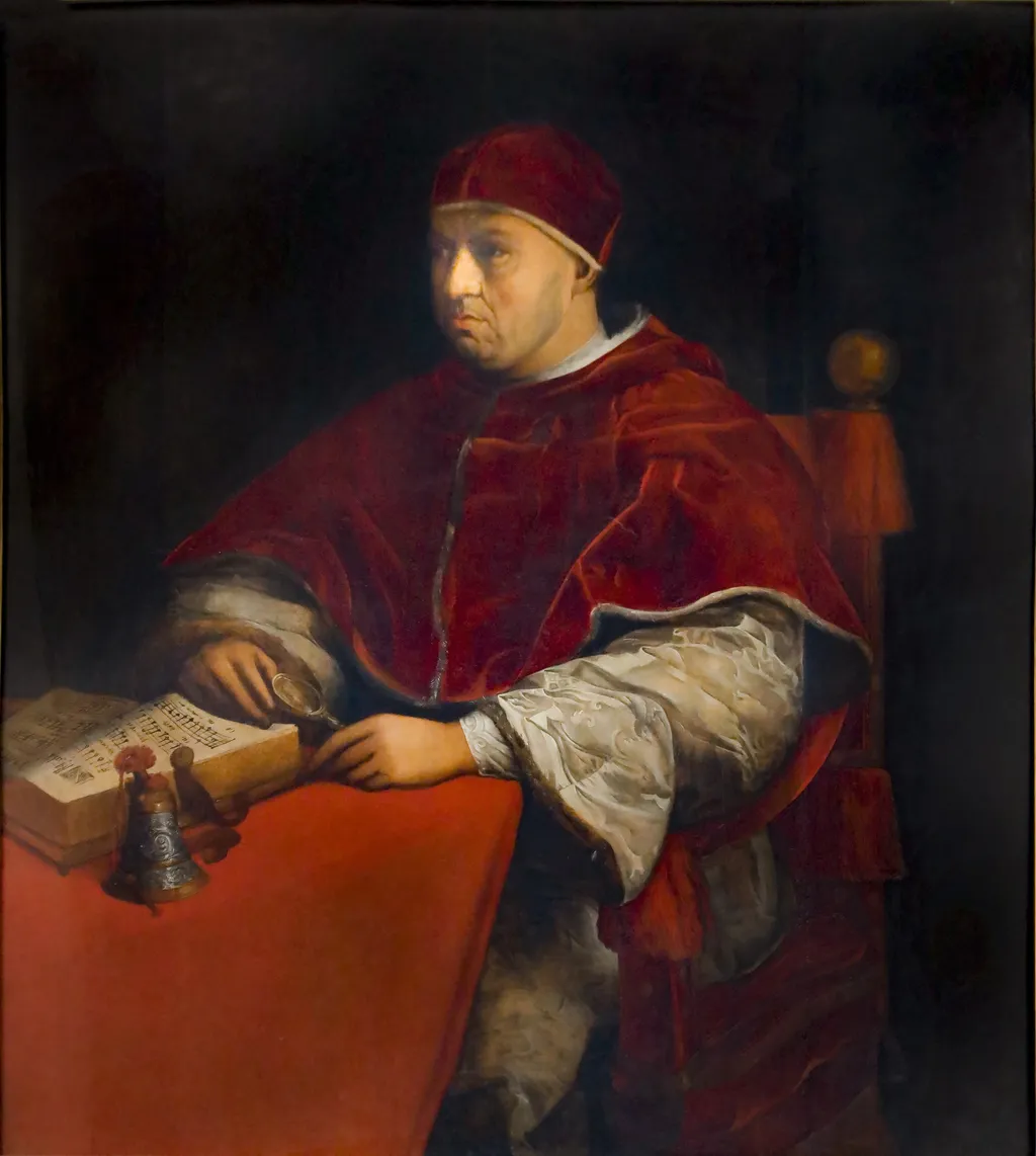 Portrait of Pope Leo X, by Ludovico Buti, oil, 1593
