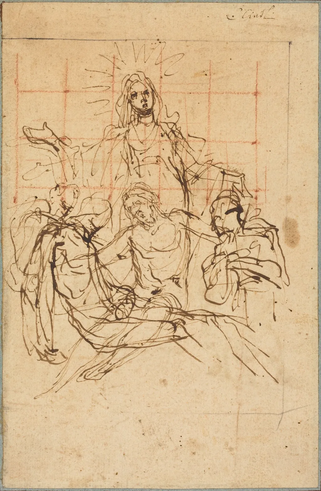 The Pietà (recto), by Ludovico called Cigoli Cardi, graphite