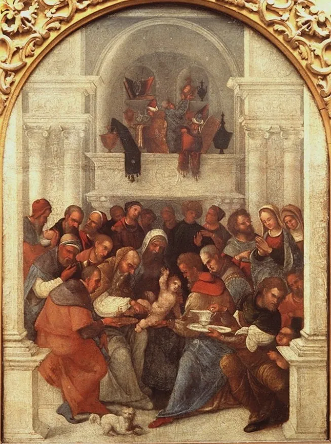 Circumcision of Christ, by Ludovico Mazzolino, oil, 1525