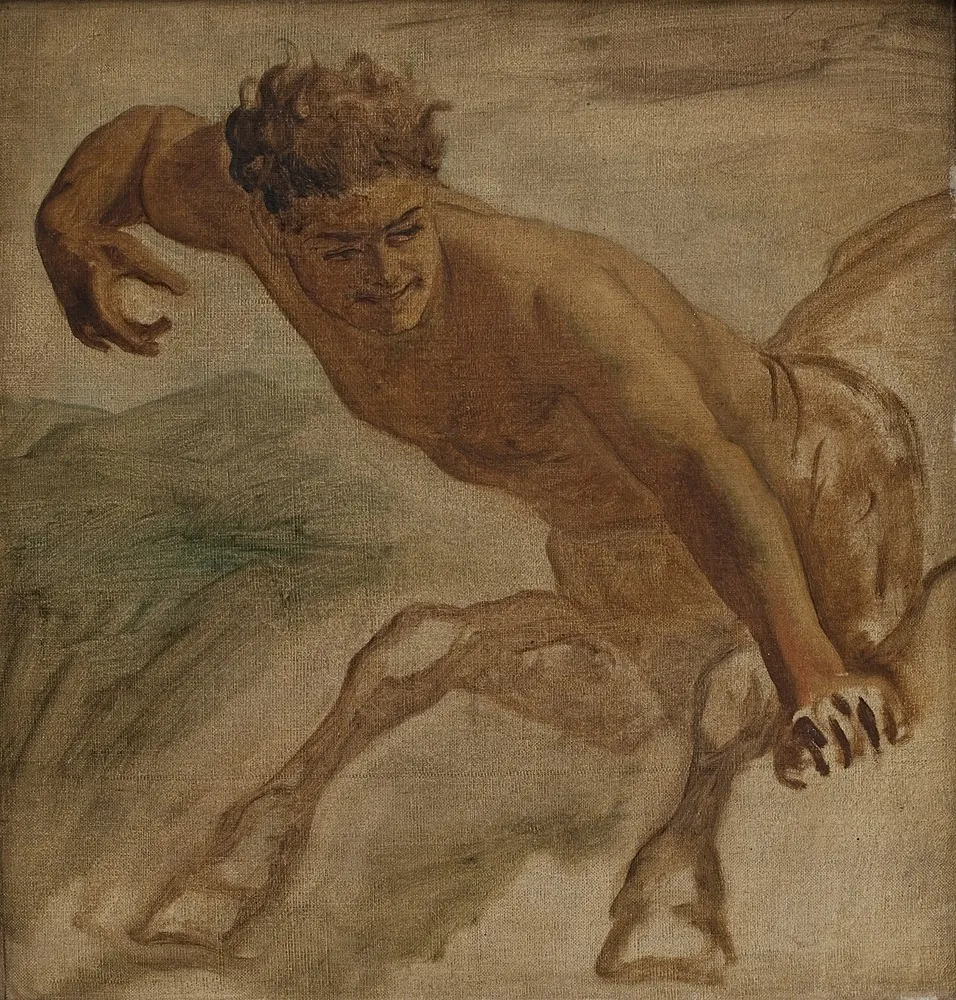 Centaur, by Ludvig Abelin Schou, oil, 1866