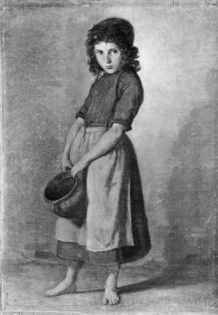 En lille pige med en krukke, by Ludvig Abelin Schou