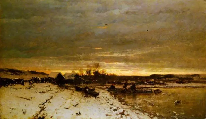 Winter Landscape, Sunset, by Ludvig Munthe