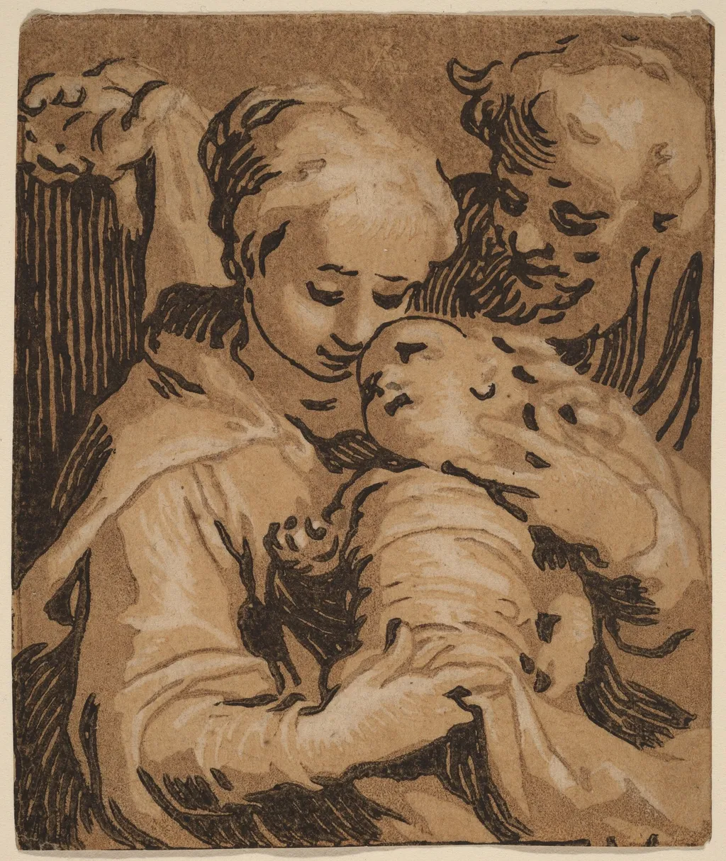 The Holy Family, by Ludwig Büsinck, ink, 1622