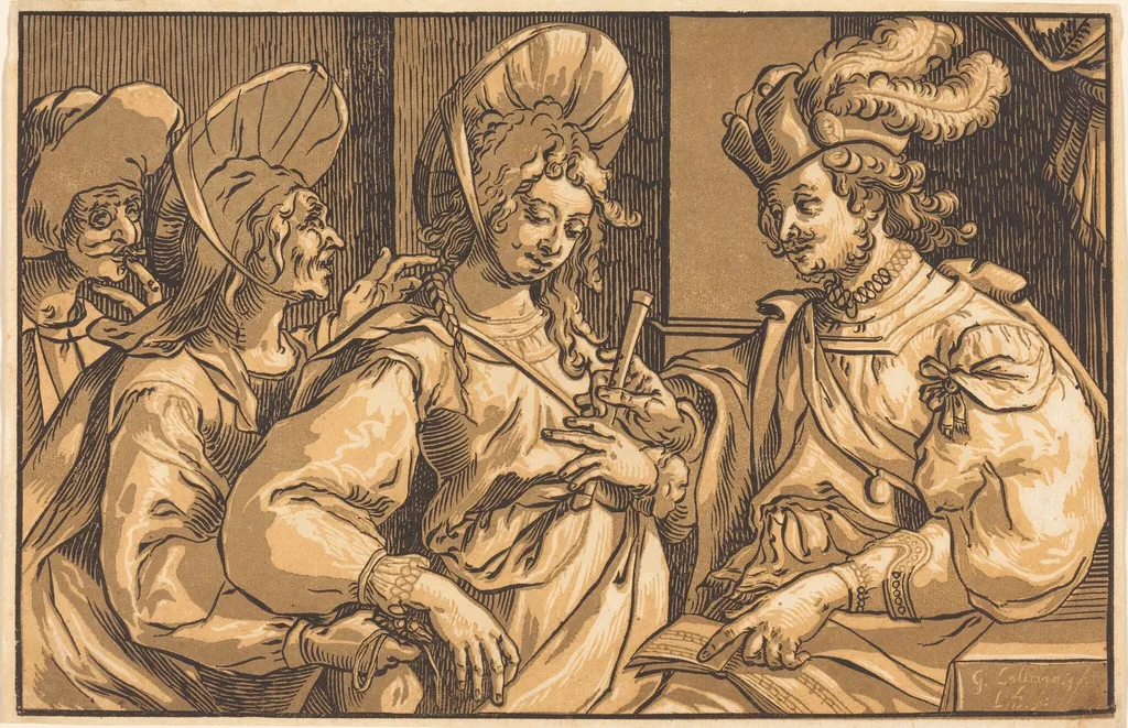 The Procuress, by Ludwig Büsinck, ink