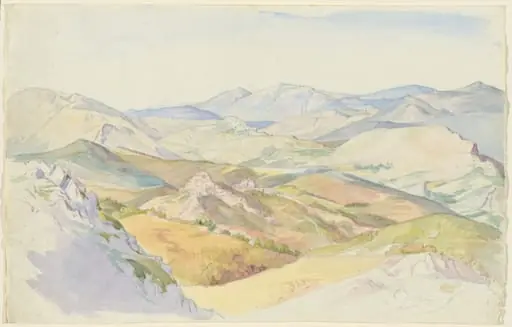 The Sabine Hills and Rocca Santo Stefano Seen from Civitella, by Ludwig Deurer