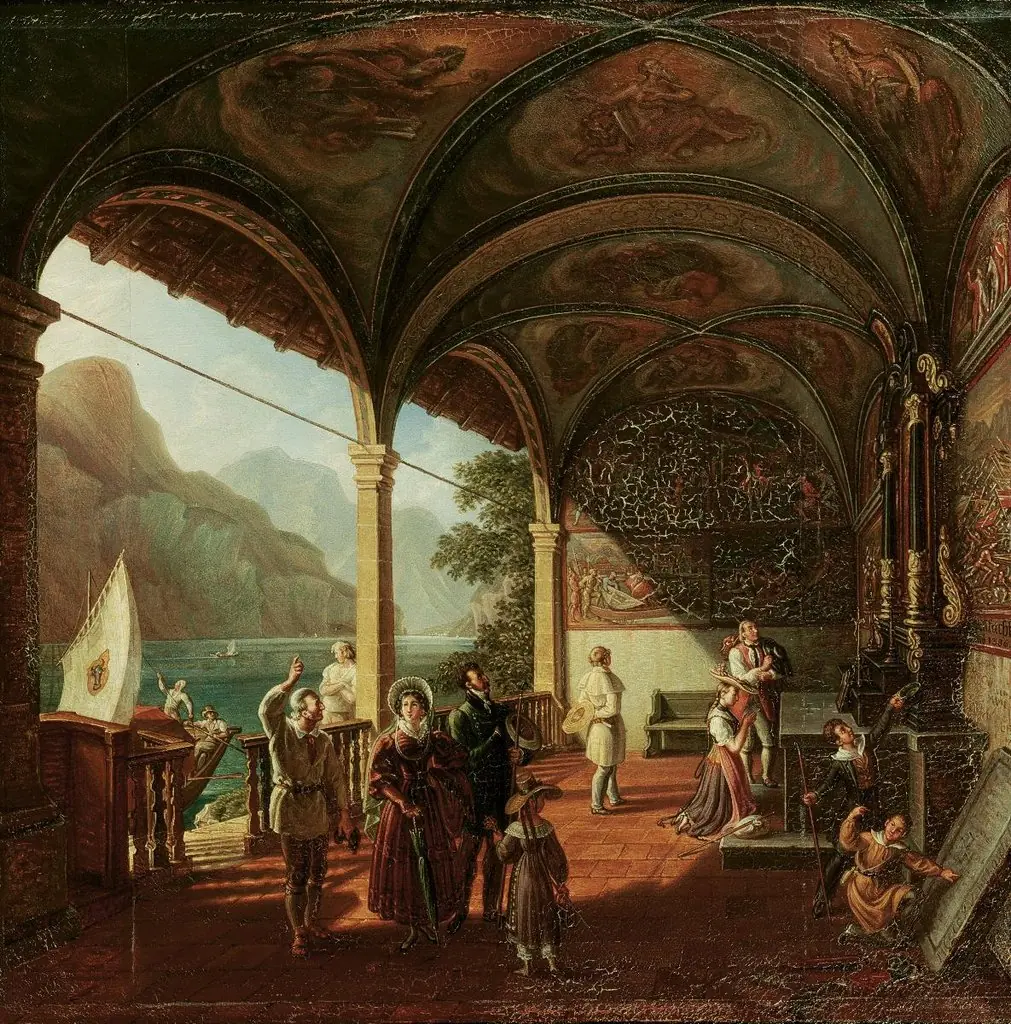 Das Innere der Tellskapelle am Vierwaldstättersee, by Ludwig Vogel