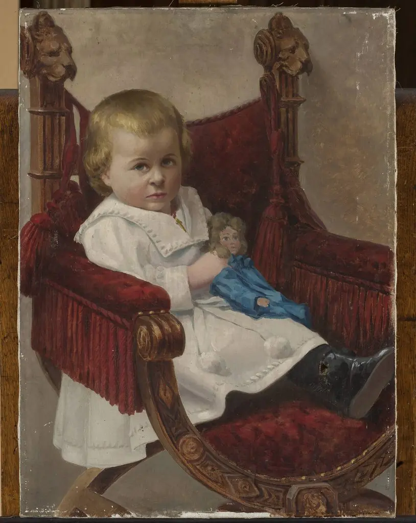Child in an armchair, by Ludwik Łepkowski