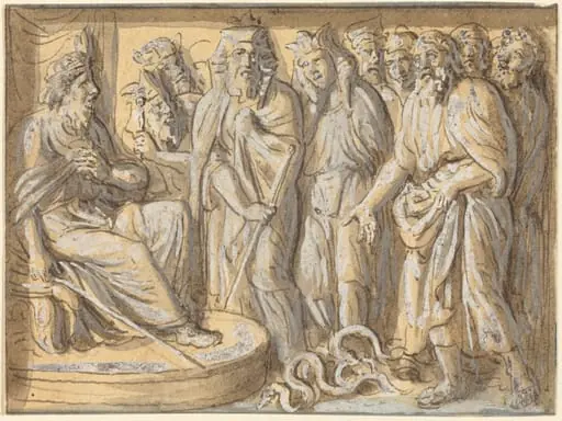 Moses and Aaron before Pharaoh, with the Rods Turned into Serpents, by Luigi Ademollo