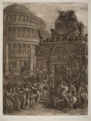 The Body of Hadrian Laying in State next to His Mausoleum, by Luigi Ademollo