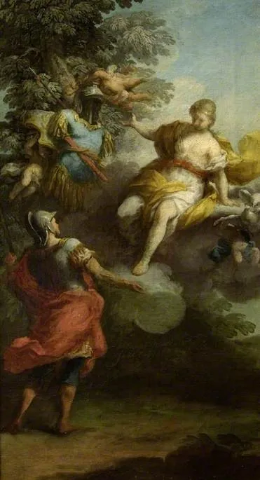 Venus giving arms to Aeneas, by Luigi Agricola, oil, 1795