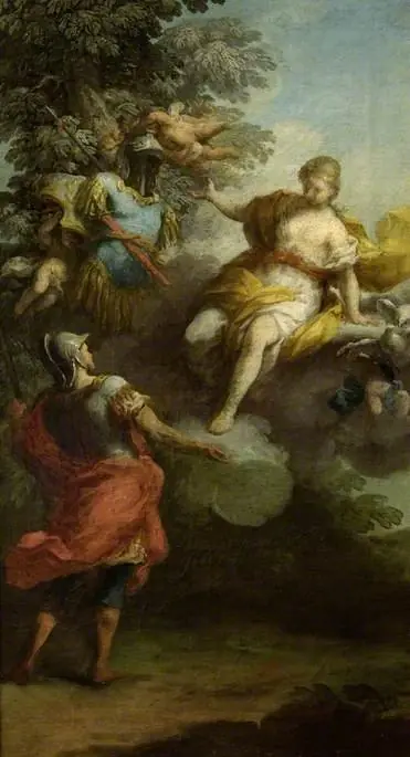 Venus giving arms to Aeneas, by Luigi Agricola