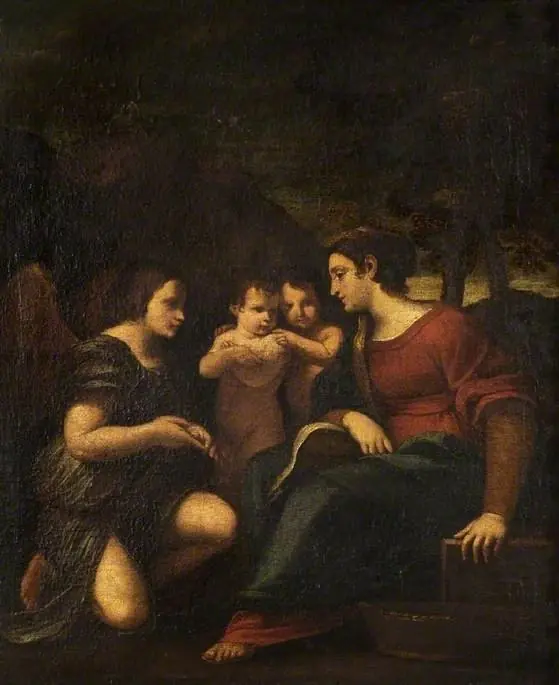 The Virgin with an Angel, the child Christ and St John the Baptist, by Luigi Amidano