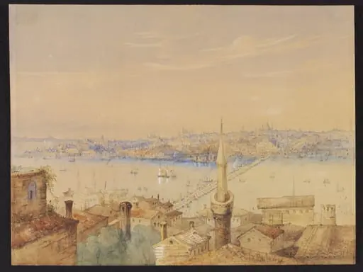 View of Constantinople from Pera across the Golden Horn, by Luigi Brocktorff