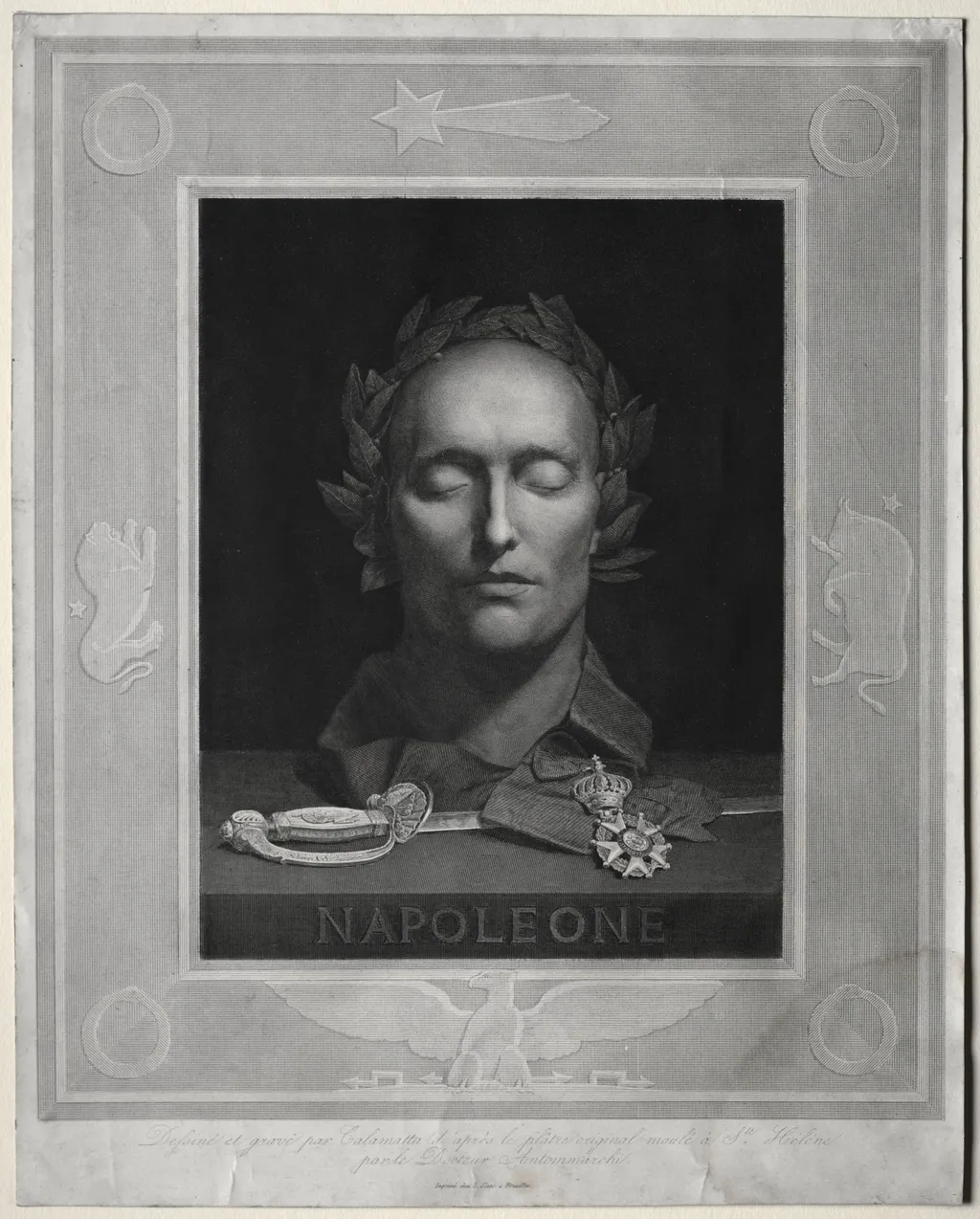 Mask of Napoleon, by Luigi Calamatta, 1834