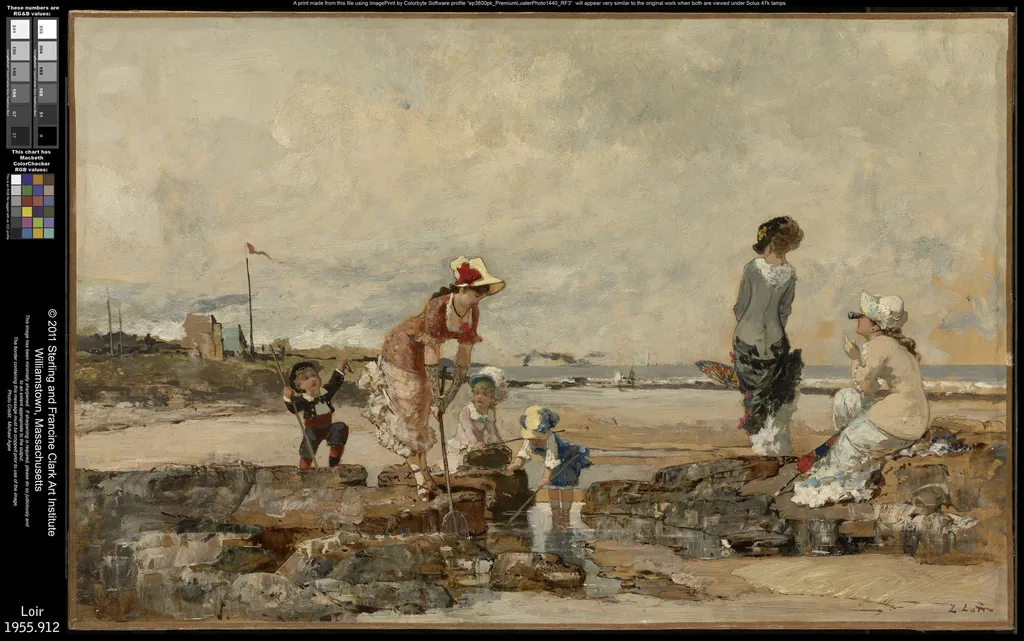 At the Seashore, by Luigi Loir, unspecified, 1890