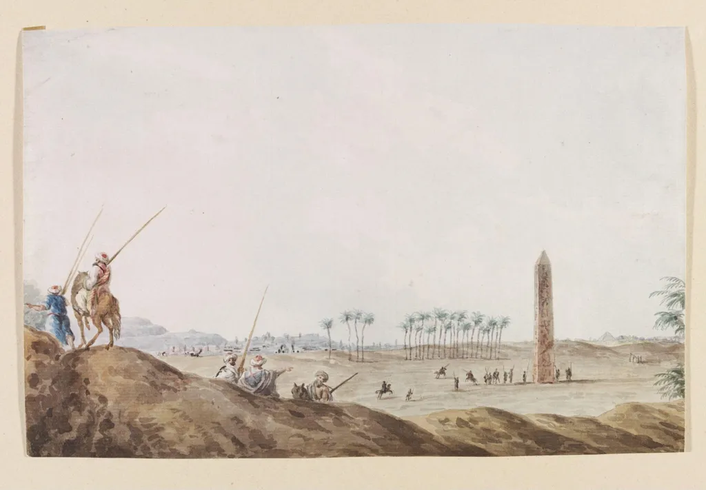 An Ancient Obelisk At Matarea, Formerly Heliopolis, by Luigi Mayer, watercolor, 1792