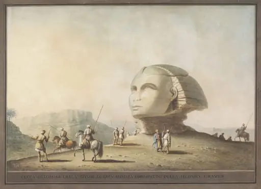 Colossal Head of the Sphinx of Giza, by Luigi Mayer