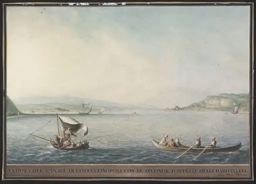View of the Straits with the Second Fortress of the Dardanelles, by Luigi Mayer