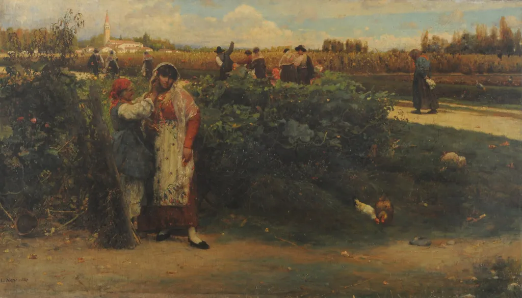 The tendrils of the feast, by Luigi Nono, oil, 1894