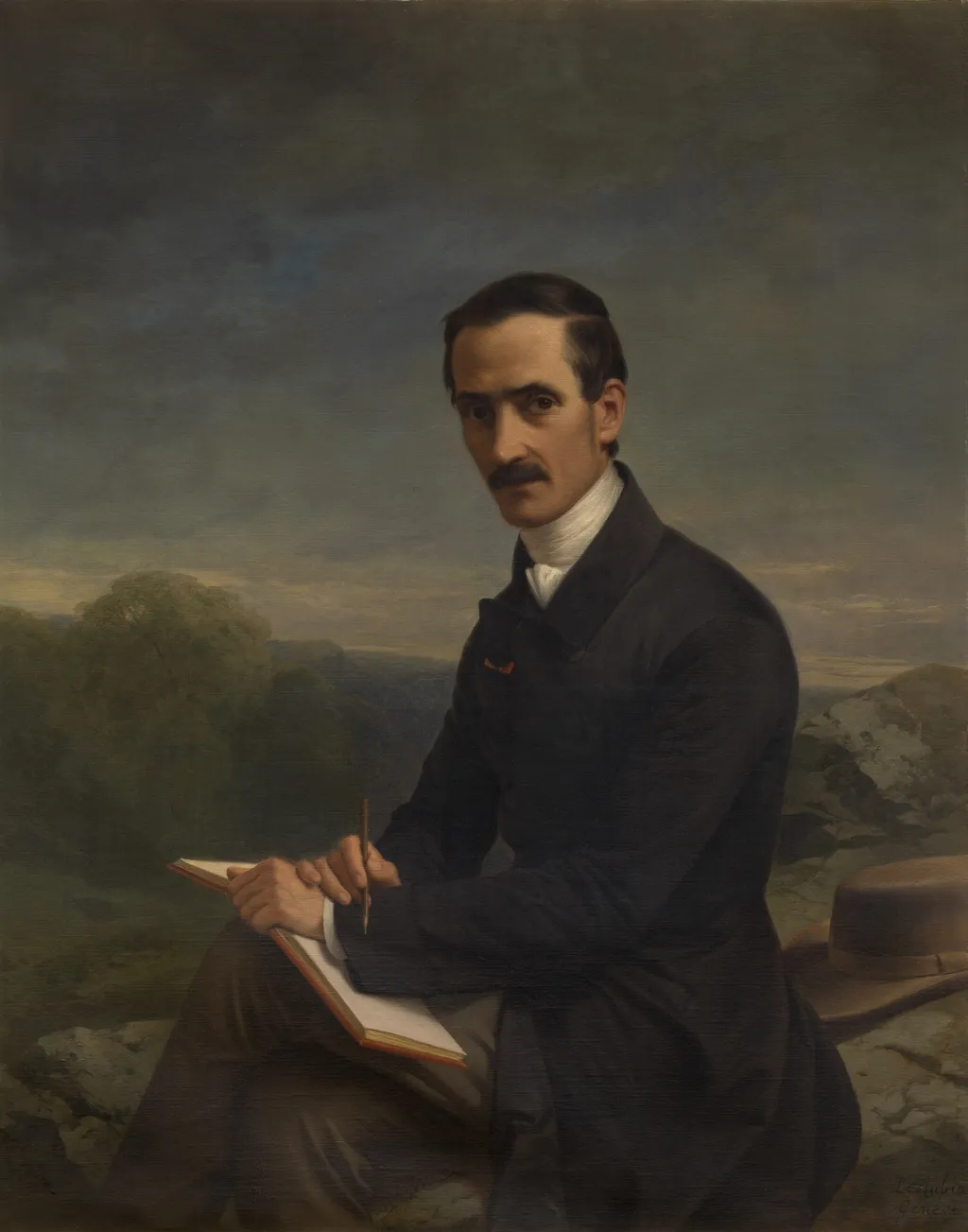 The Painter Alexandre Calame, by Luigi Rubio, oil, 1855