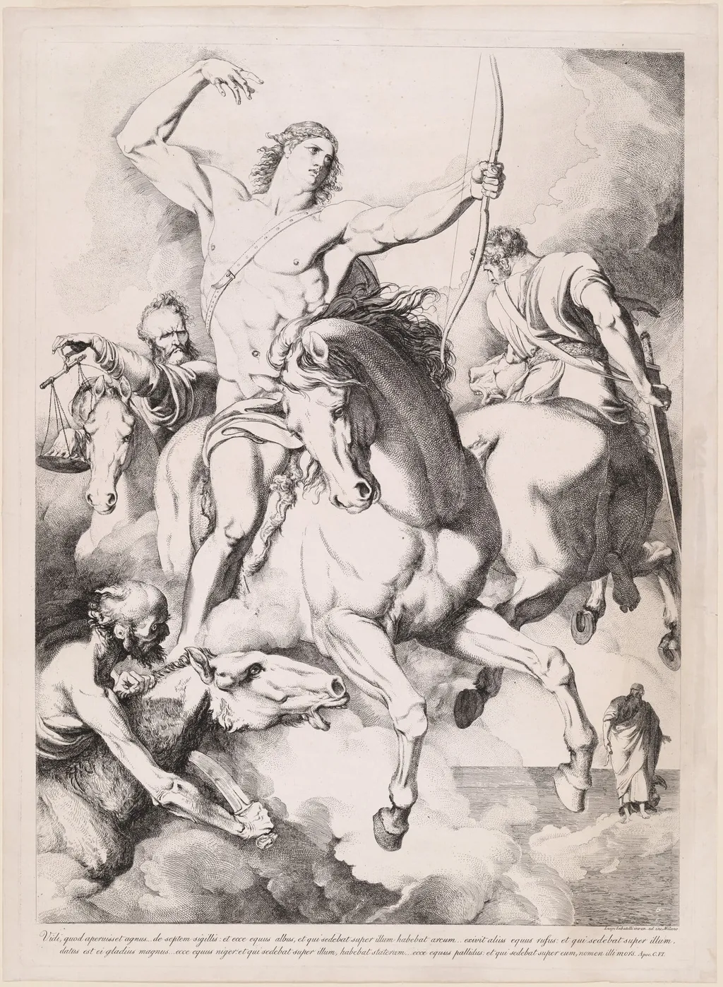 Vidi, quod aperuisset agnus... (The Four Horsemen of the Apocalypse), by Luigi Sabatelli I, ink, 1810